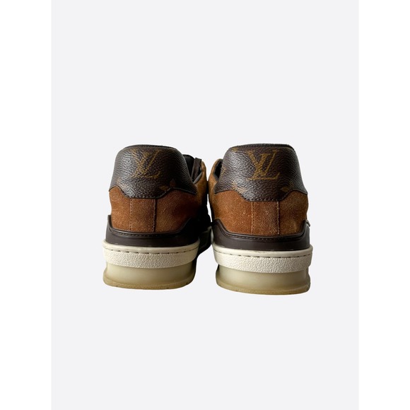 Louis Vuitton Brown Suede Monogram Trainers - Picture 4 of 8